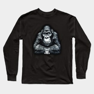 Crouching Gorilla Long Sleeve T-Shirt